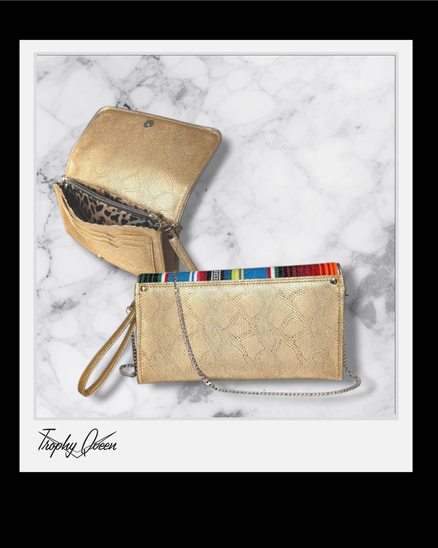 SAVE $25! Clutch Wallet - Mex / Gold Python - Satin Jaguar Lining