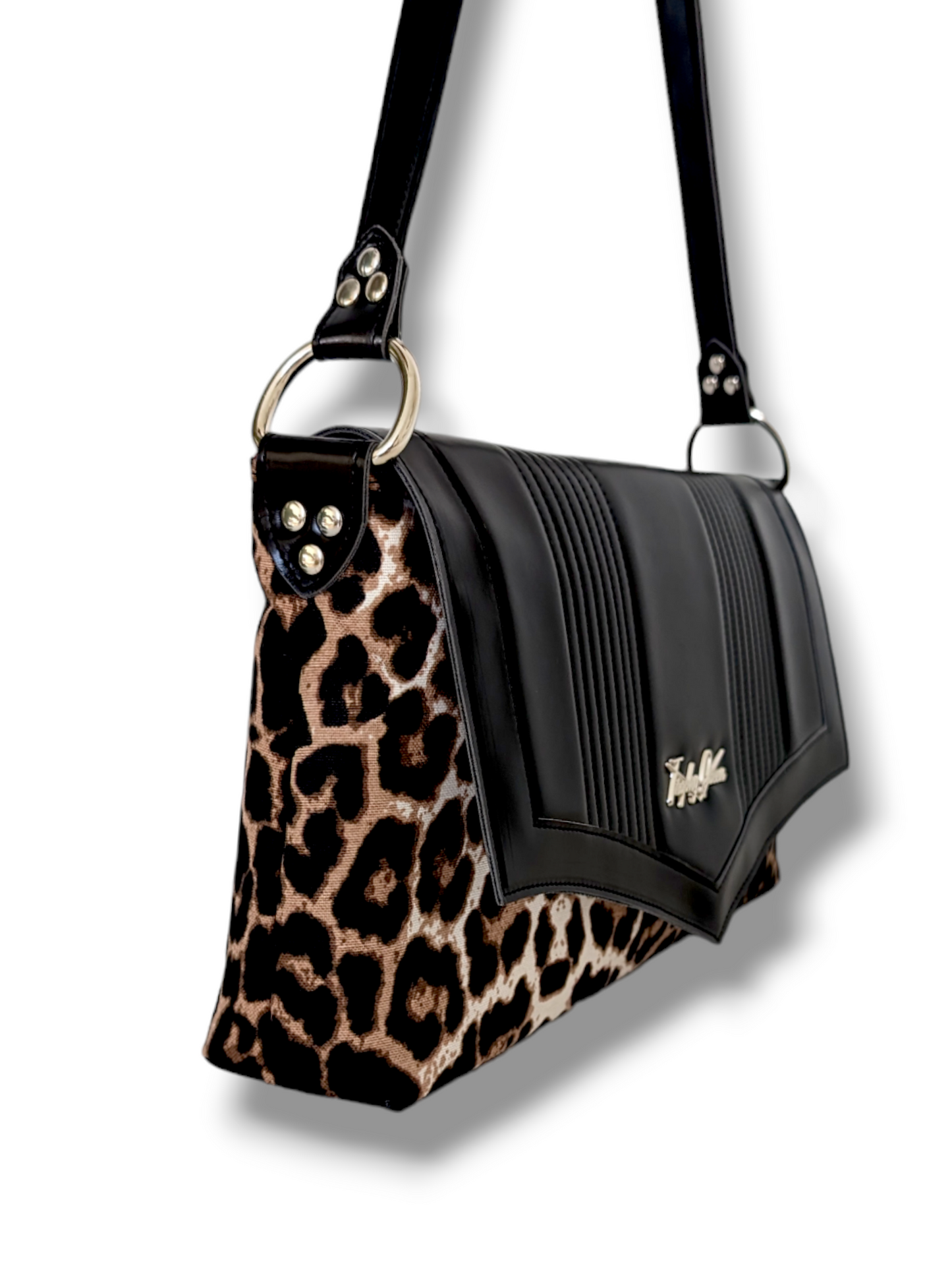 Run About Bag - Vintage Black / Leopard Canvas - Ferrari Red Lining