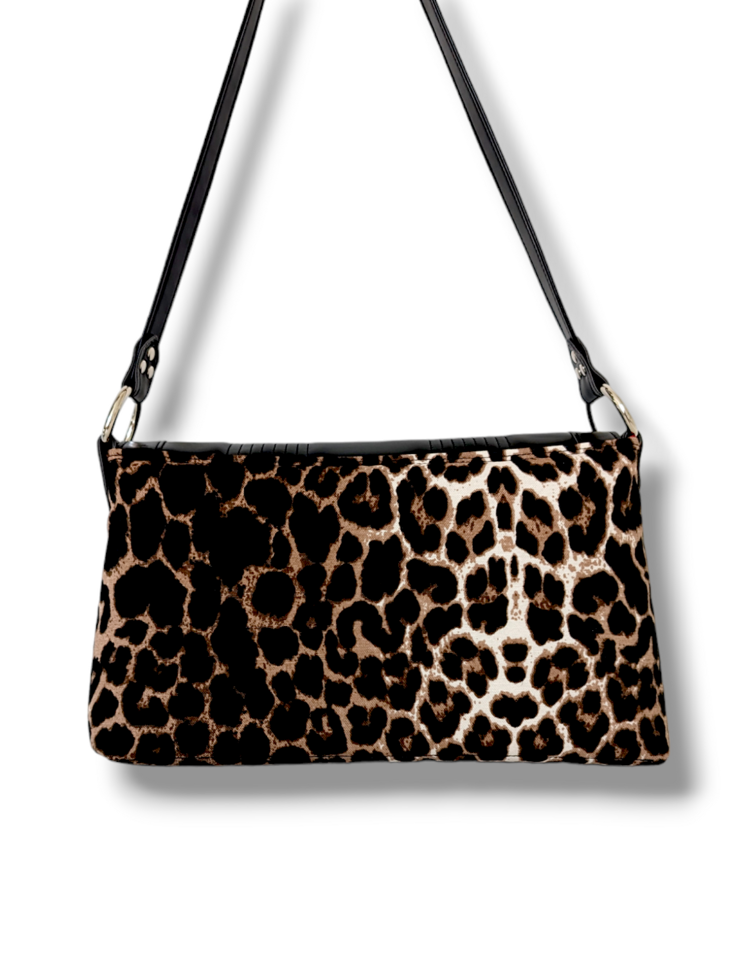 Run About Bag - Vintage Black / Leopard Canvas - Ferrari Red Lining