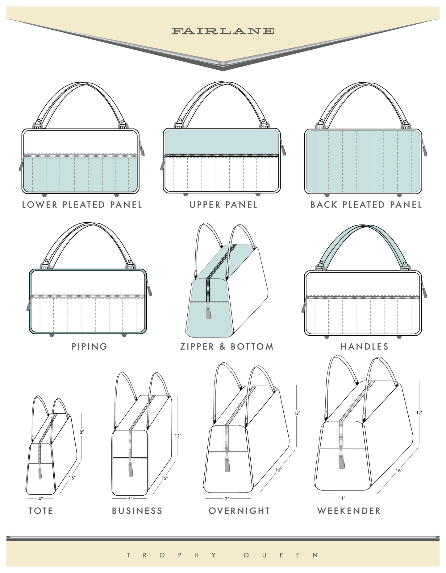 Features:The Fairlane is Handcrafted in California Made From material of your choice and lined with plush material or Mexican blanket of your choosing, with Nickel Hardware and Comes with an Extra Set of Replacement Straps! Inside Zipper Pocket (With Serial Number Inside) Inside Open Divided Pocket Inside Trophy Queen Label Vinyl Zipper Pull Nickel Feet Ships from California Made to Order - Please Allow 3-4 Weeks to Ship - Please Allow 3-4 Weeks to Ship