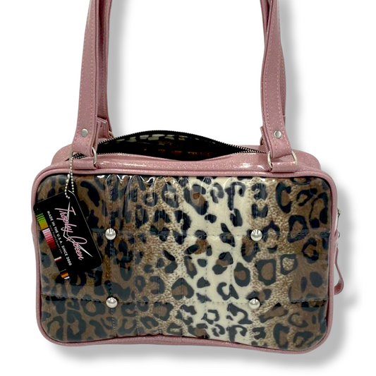 Galaxy Tote - Leopard Print with Clear / Blush Pink