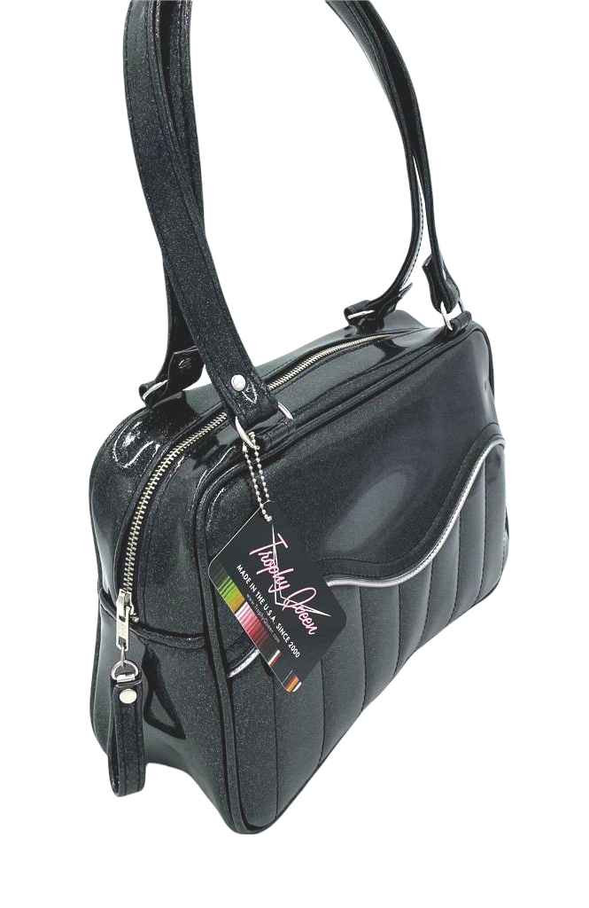 Tuck and Roll Tote Bag - Coal Black / Pink Leo Lining