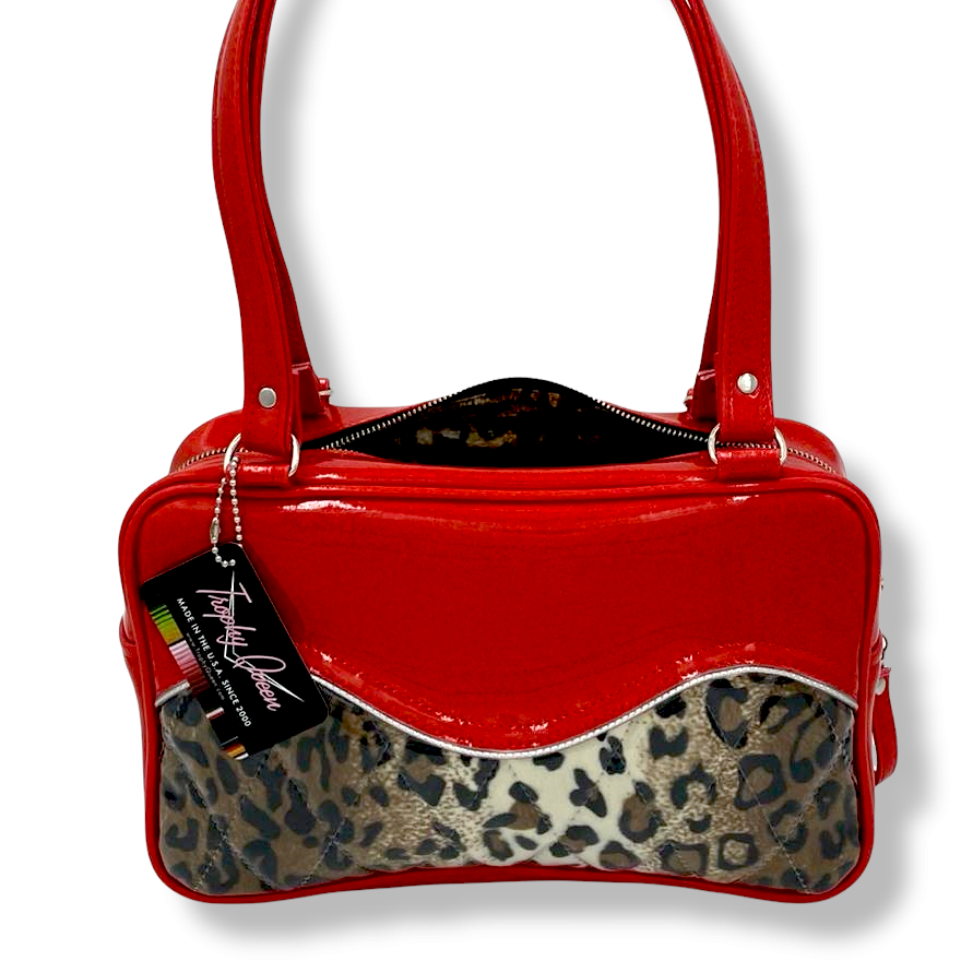 Red animal print bag hotsell