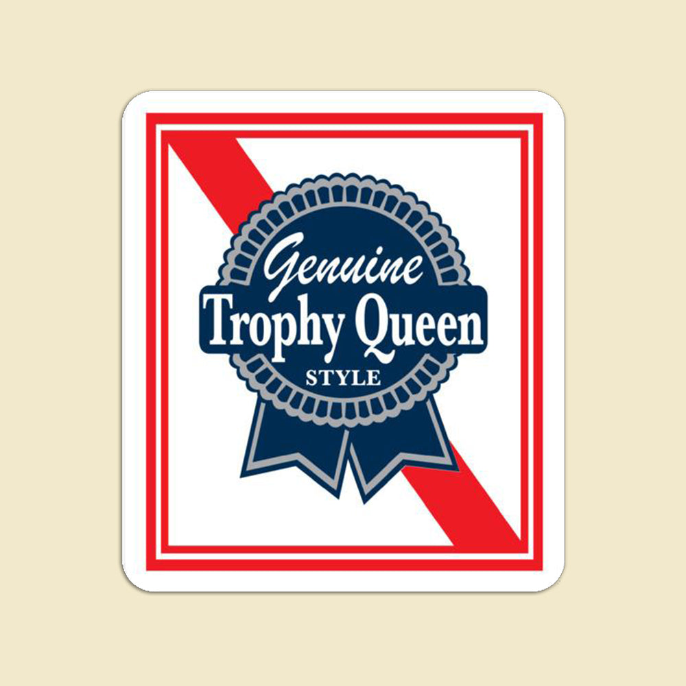 Trophy Queen Blue Ribbon Logo kiss cut stickers are printed on durable, high opacity adhesive vinyl which makes them perfect for regular indoor use as well as for covering other stickers or paint. The high-quality vinyl ensures fast and easy bubble-free application.