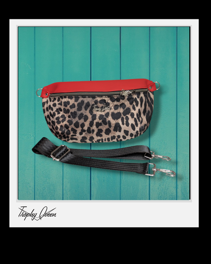 Big EZ - Quilted Leopard / Poppy Red Leatherette - Serape Lining