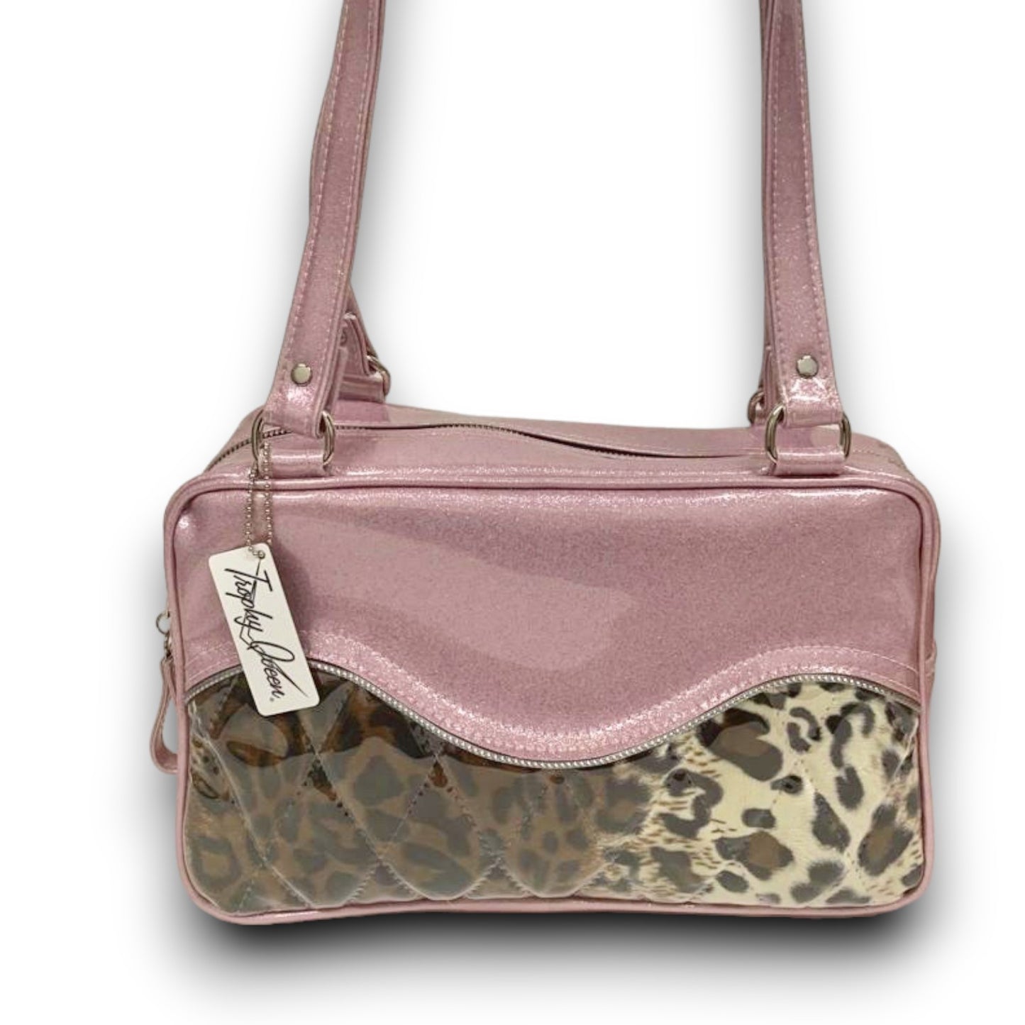 American Made Plush Leopard Lining Dimensions: 13" x 8" x 4" 25" Straps (Approx.) with Nickel Hardware Comes with an Extra Set of Replacement Straps! Inside Zipper Pocket (With Serial Number Inside) Inside Open Divided Pocket Inside Trophy Queen Label Vinyl Zipper Pull Nickel Feet Made to Order - Please Allow 2-3 Weeks to Ship