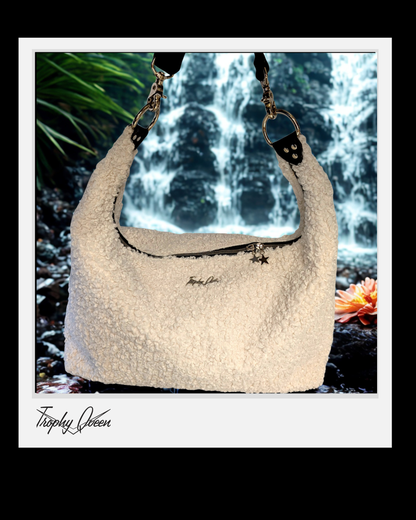 Hobo Bag - White Boucle / Satin Jaguar Lining