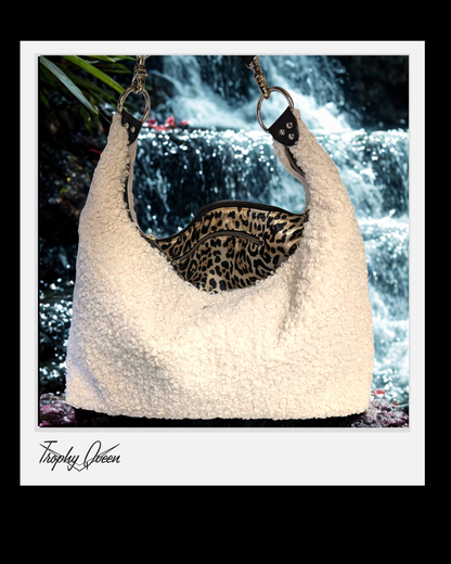 Hobo Bag - White Boucle / Satin Jaguar Lining