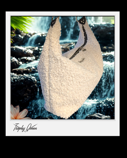 Hobo Bag - White Boucle / Satin Jaguar Lining