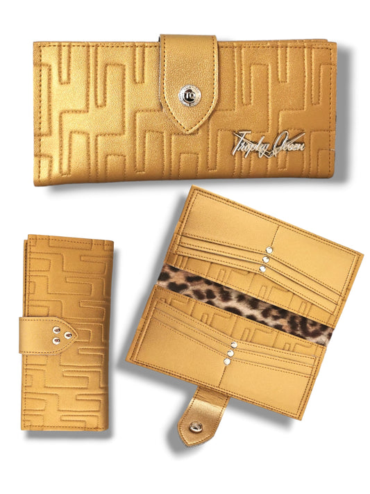 Long Card Wallet - Atomic Gold / Velvet Leopard Lining