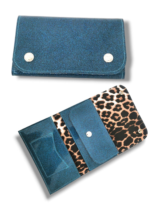 Tokyo Trucker Wallet - Teal / Leopard Canvas Lining