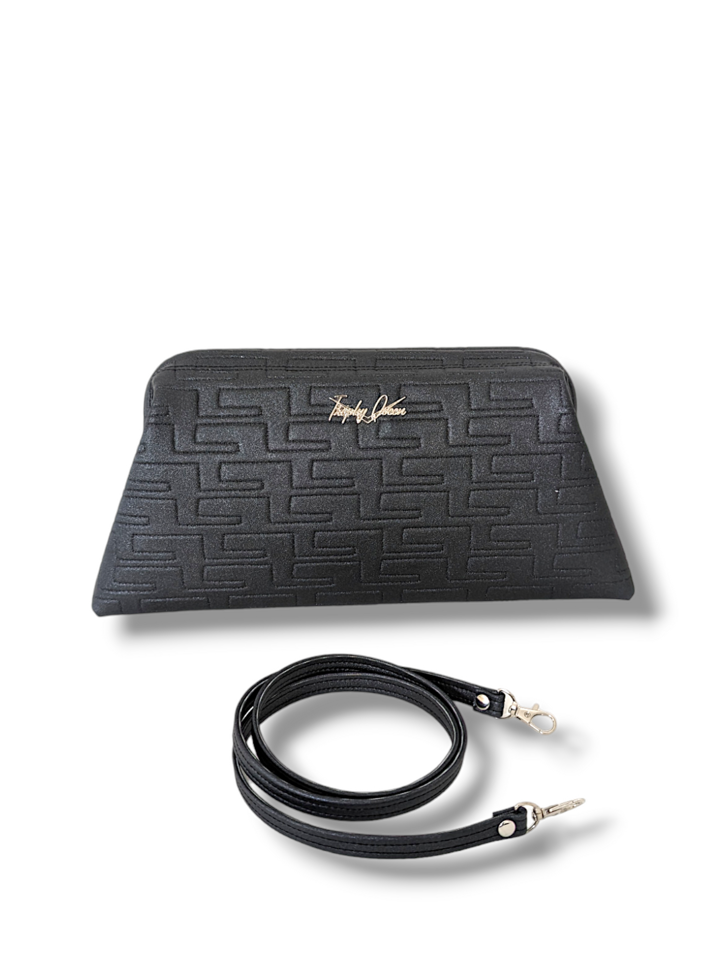Dita Clutch Bag - Atomic Black / Leopard Lining