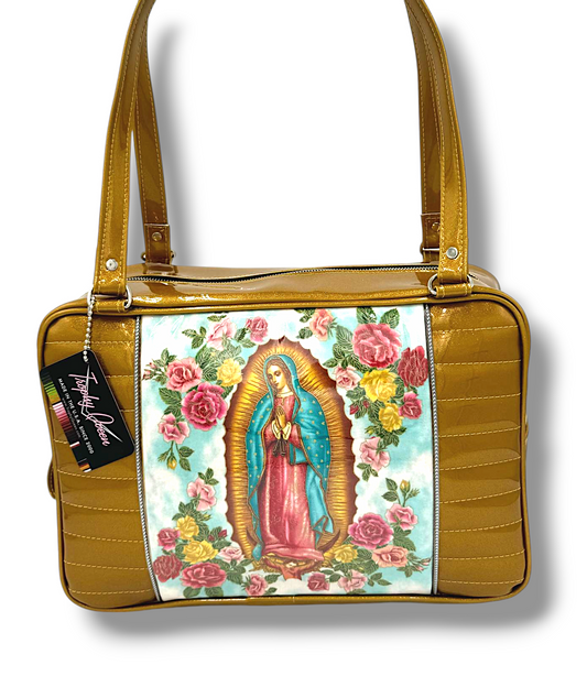 Limited Edition Virgin Mary Bag - Marigold Glitter / Leopard Lining