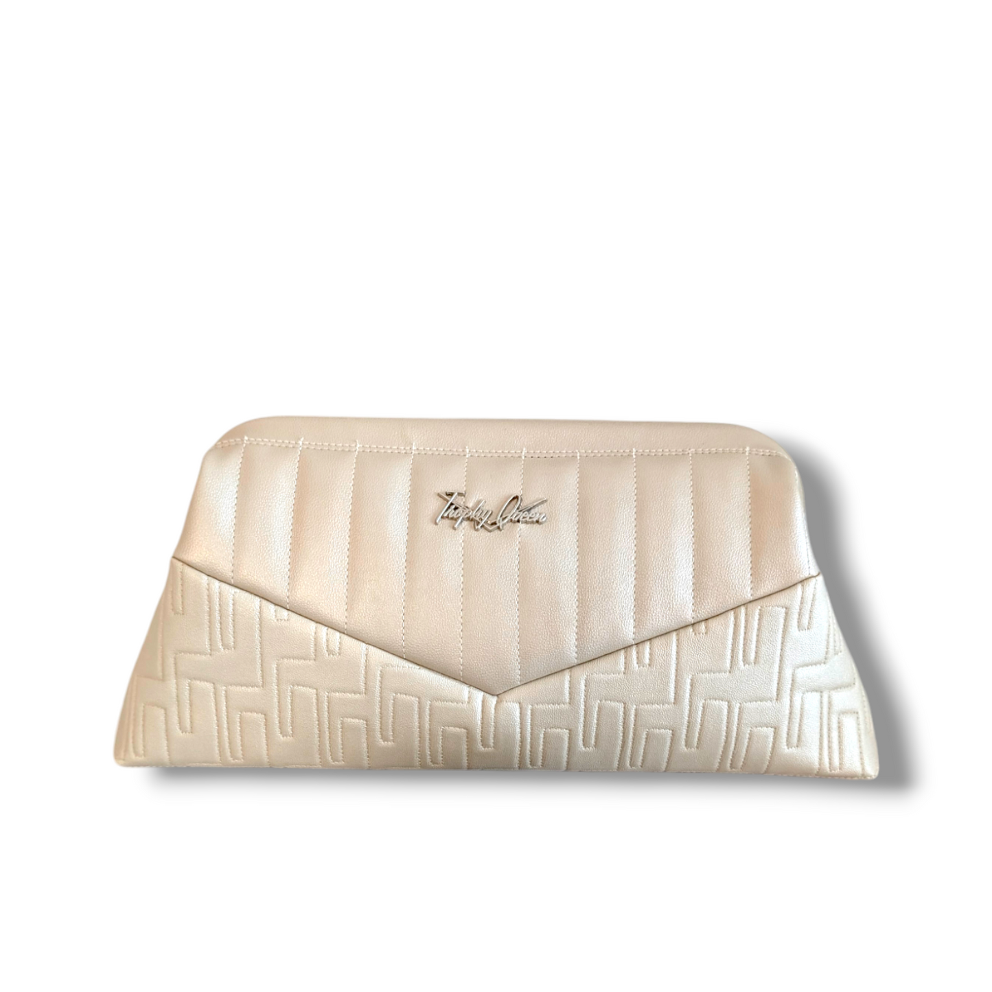 Lucille “Speed Queen" Clutch Bag - Atomic Oyster / Oyster White - Leopard Lining