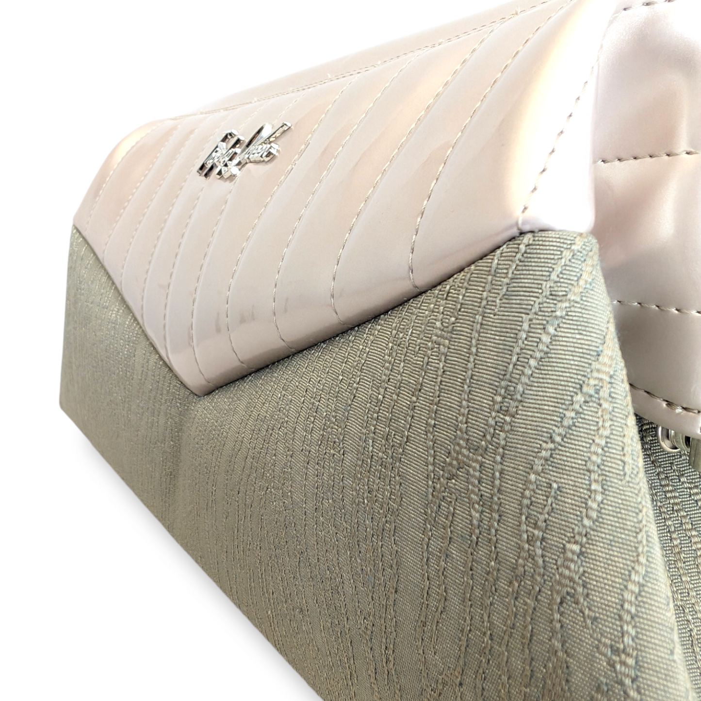 Lucille Clutch Bag - Vintage 1969 Buick LaSabre / Champagne Gloss - Leopard Lining