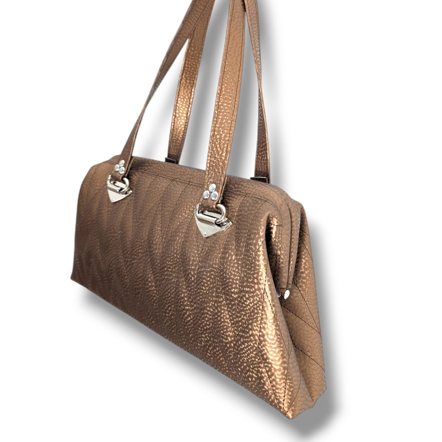 Dita Handbag with Firebird Pleating  - Copper Penny / Leopard Lining