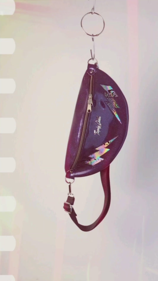 EZ Rider - Deep Purple Glitter / Python Hologram Bolts - Velvet Leo Lining
