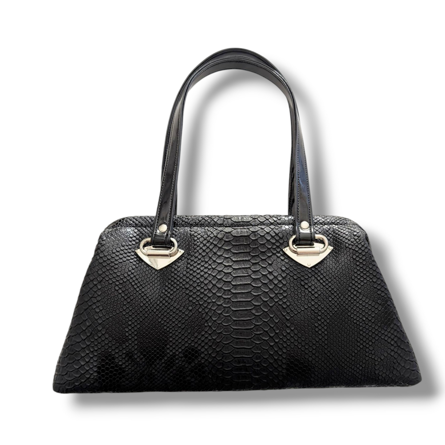 Dita Handbag - Black Python / Gold Mirror Bolts - Mex Lining
