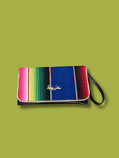 Clutch Wallet - Mex / Coal Black Flake Leopard Satin Lining