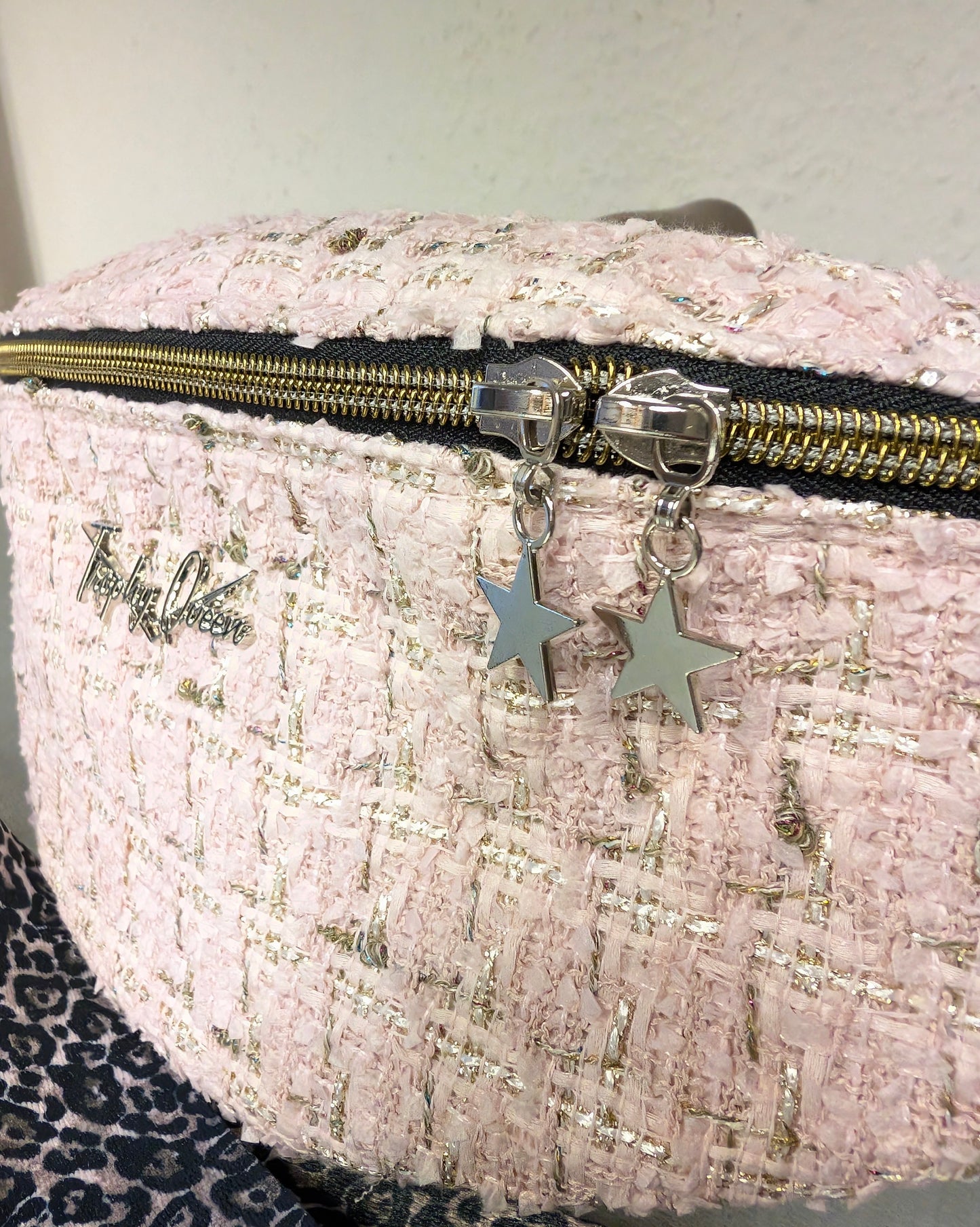 EZ Rider - Pink & Metalic Gold Boucle / Leopard Lining