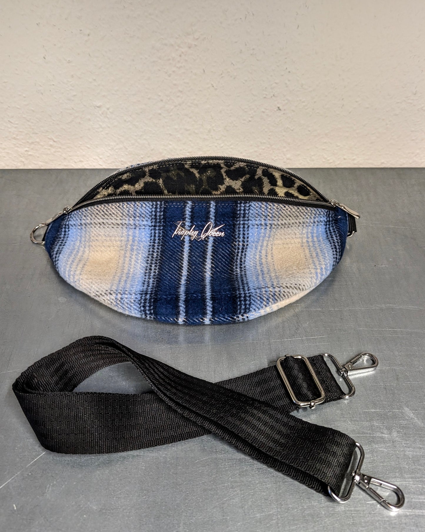 EZ Rider - Blue Plaid / Leopard Lining