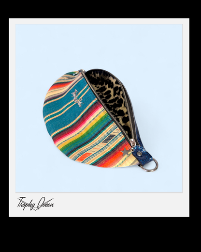 EZ Rider - Turquoise Serape Print / Blue  Glitter - Gray Leopard Lining