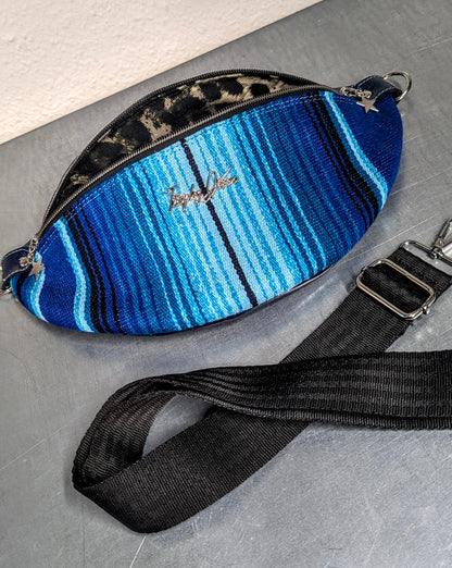 EZ Rider - Blue Mexican Blanket / Blue Glitter - Leopard Lining