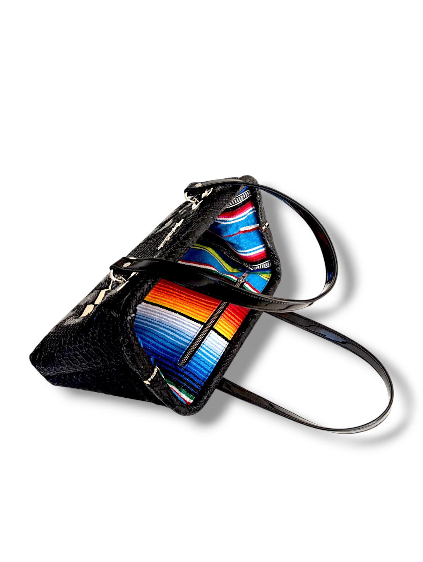 Dita Handbag - Black Python / Gold Mirror Bolts - Mex Lining