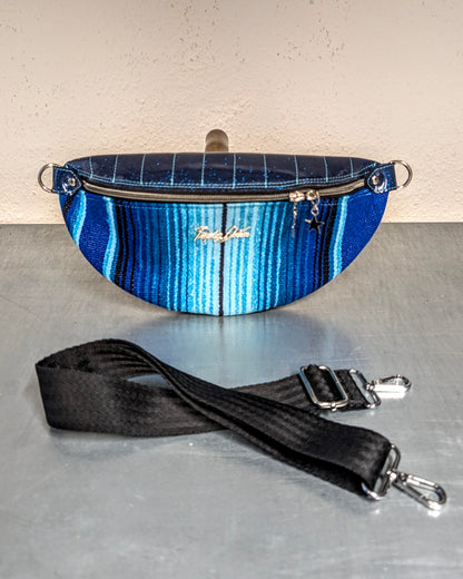 EZ Rider - Blue Mexican Blanket / Blue Glitter - Leopard Lining