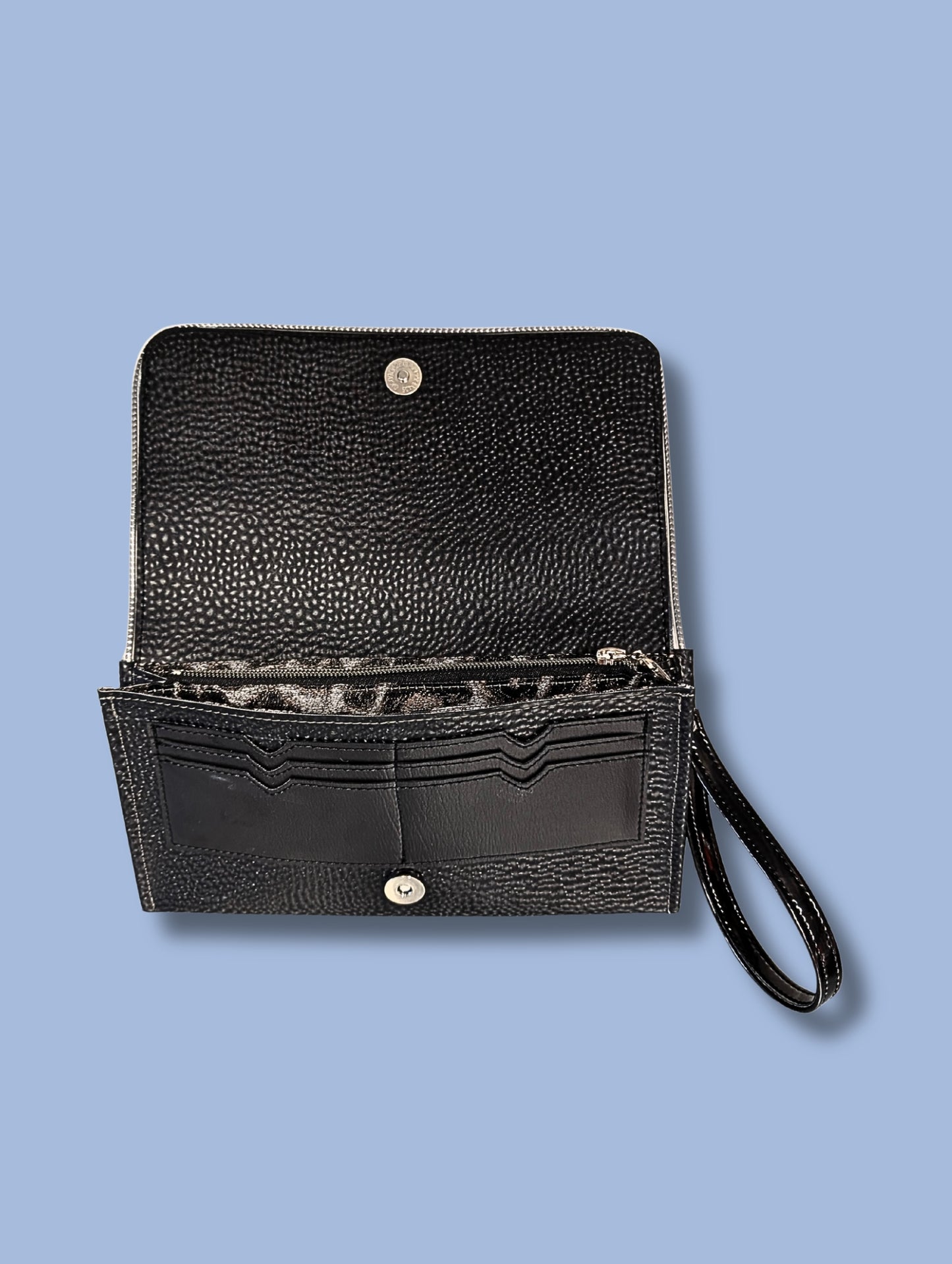 Clutch Wallet - Blue Pendleton / Black Ice - Gray Leo Lining
