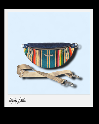 EZ Rider - Turquoise Serape Print / Blue  Glitter - Gray Leopard Lining