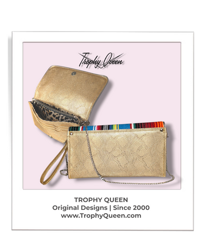 Clutch Wallet - Mex / Gold Python - Satin Jaguar Lining