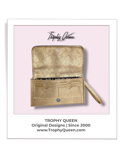 Clutch Wallet - Mex / Gold Python - Satin Jaguar Lining