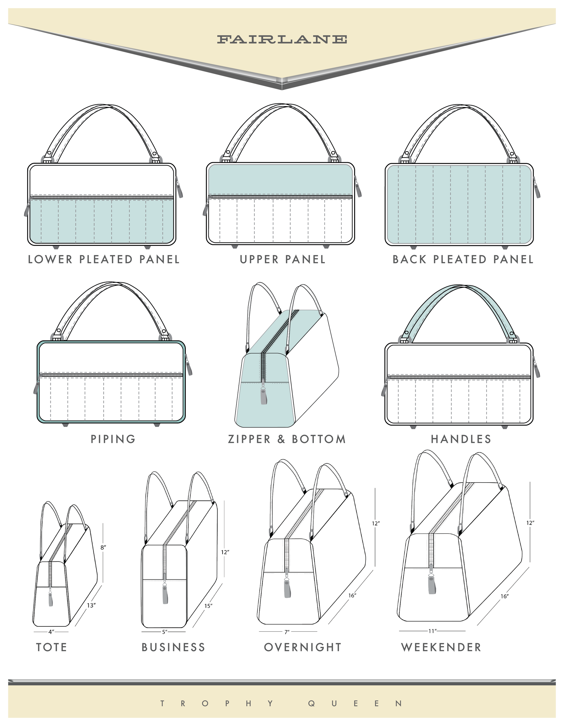 Features:The Fairlane is Handcrafted in California Made From material of your choice and lined with plush material or Mexican blanket of your choosing, with Nickel Hardware and Comes with an Extra Set of Replacement Straps! Inside Zipper Pocket (With Serial Number Inside) Inside Open Divided Pocket Inside Trophy Queen Label Vinyl Zipper Pull Nickel Feet Ships from California Made to Order - Please Allow 3-4 Weeks to Ship - Please Allow 3-4 Weeks to Ship