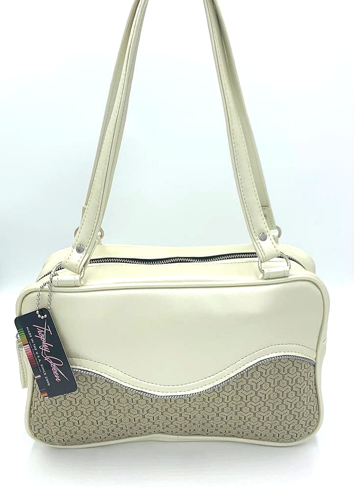 Tuck and Roll Tote Bag - Gold ‘65 Chevy Fabric / Oyster - Leopard Lining