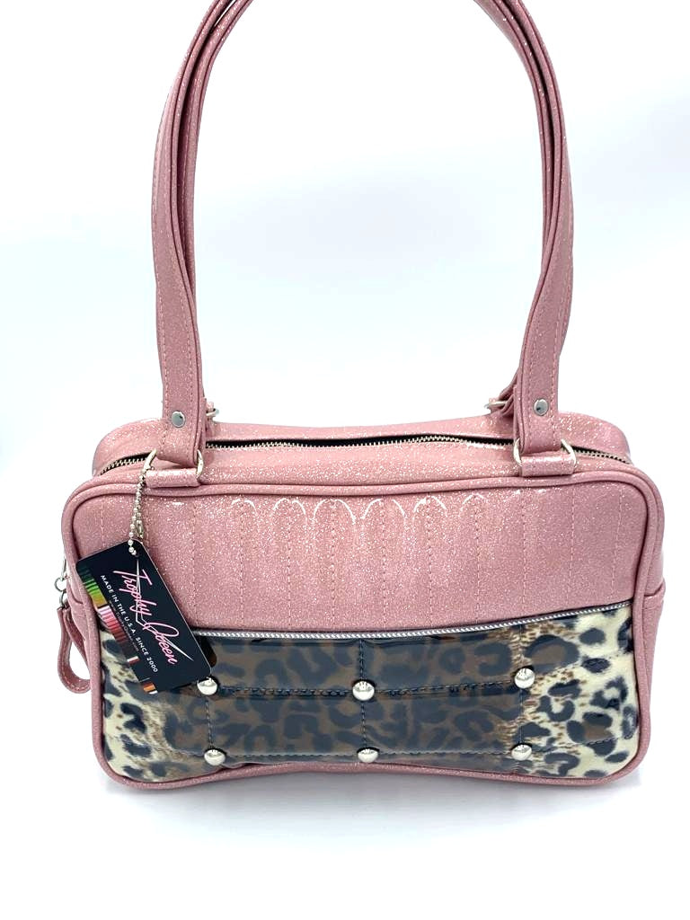 Lincoln Tote - Leopard Print Lower Pleat / Blush Pink - Leopard Lining
