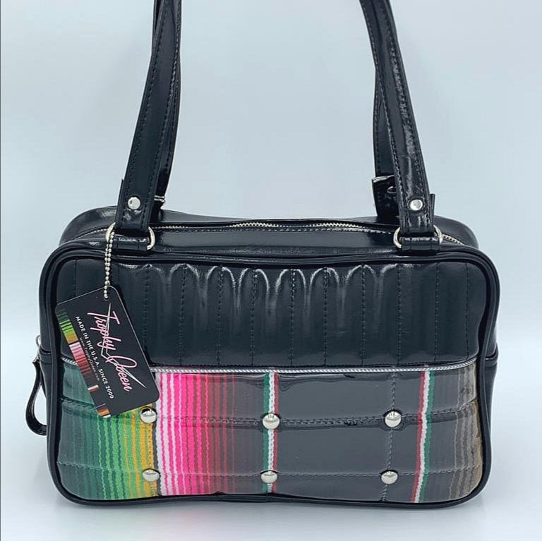 Lincoln Tote Bag - Mexican Blanket  / Grease Black - Leopard Lining
