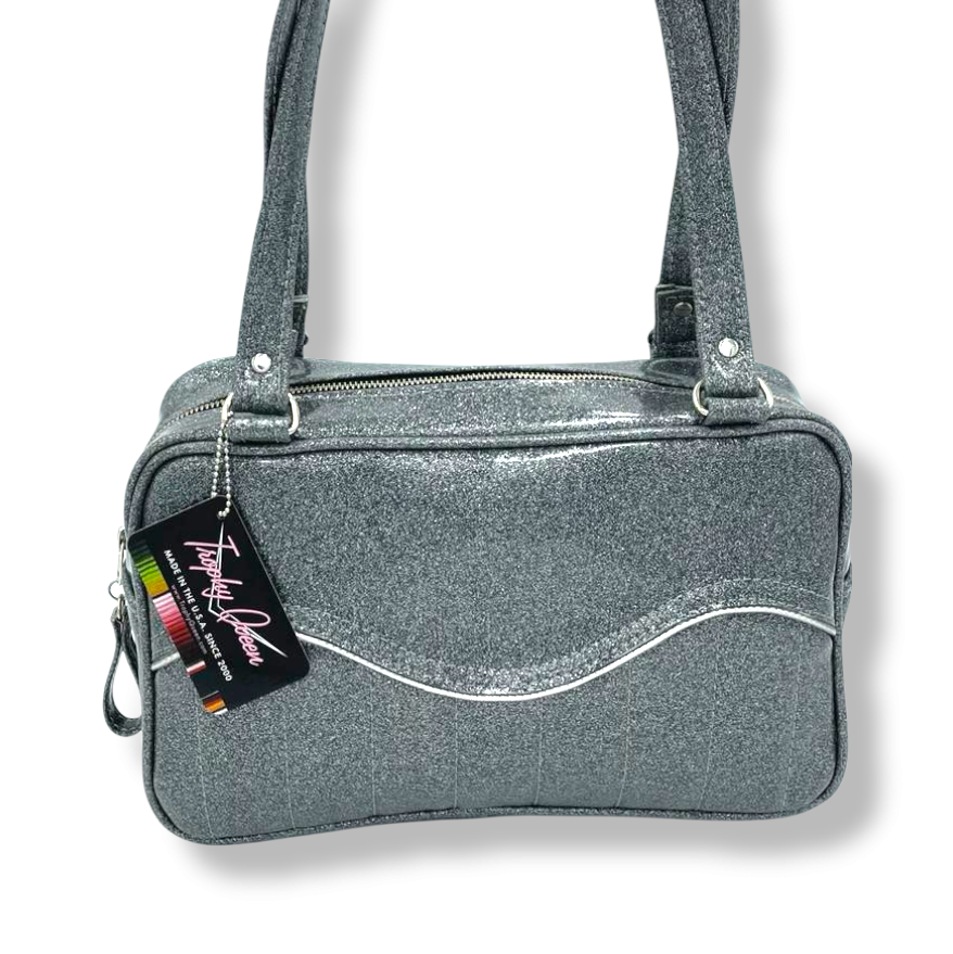 Tuck and Roll Tote Bag - Gray Glitter /  Leo Lining