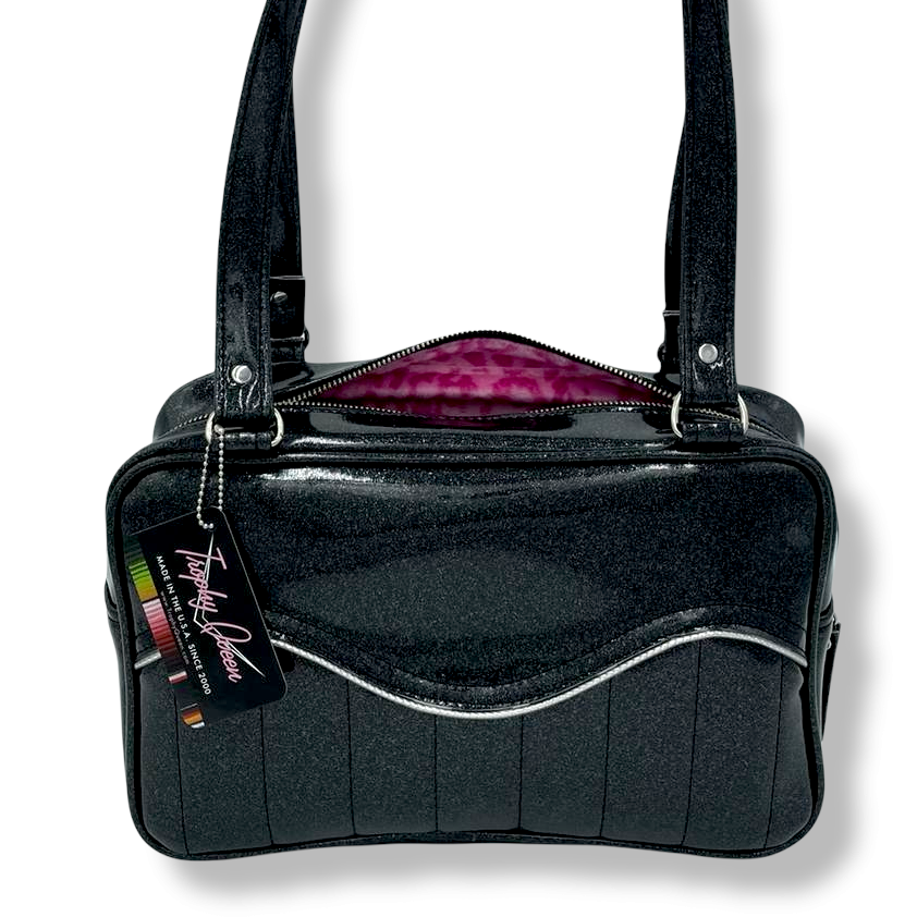 Tuck and Roll Tote Bag - Coal Black / Pink Leo Lining