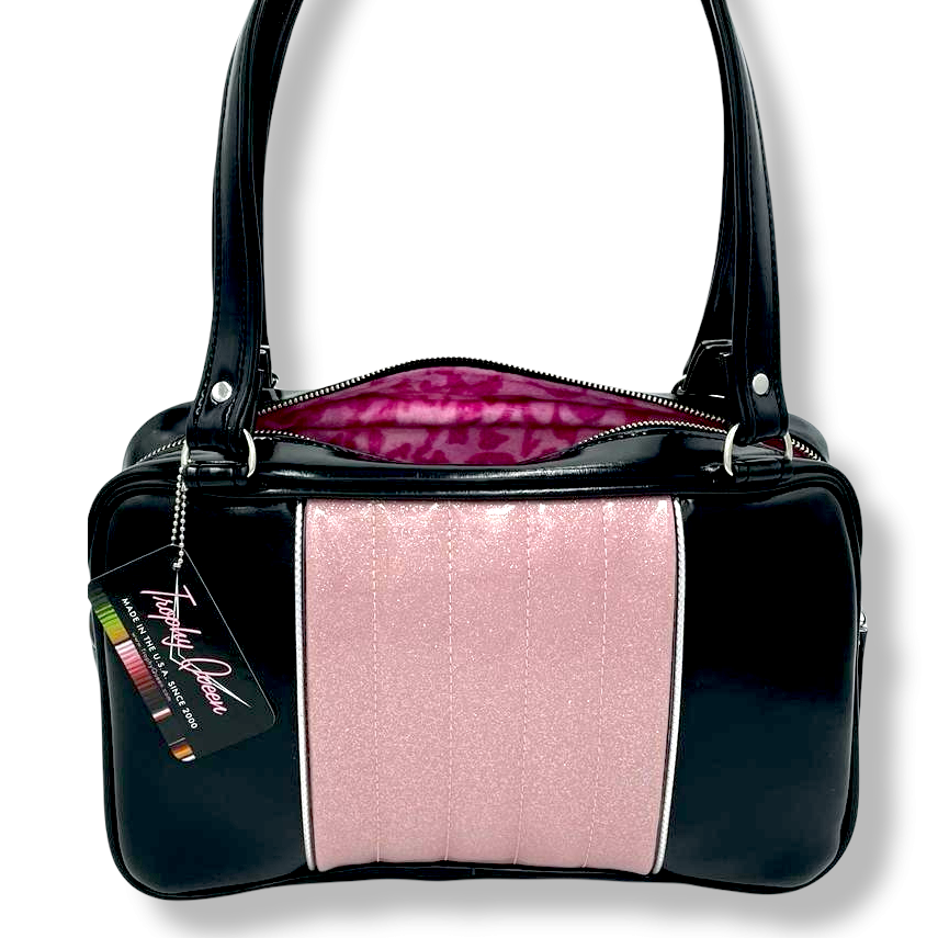 Roadster Tote Bag - Blush Pink Glitter / Grease Black - Pink Leo Lining