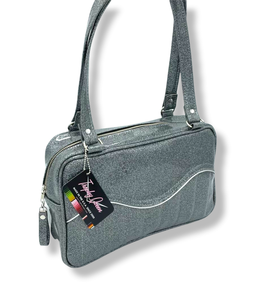 Tuck and Roll Tote Bag - Gray Glitter /  Leo Lining