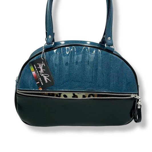 Lucky Strike Bowling Style Bag - Teal Glitter / Grease Black- Leo Lining