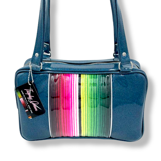 Roadster Tote Bag - Mex / Teal Glitter - Leopard Lining