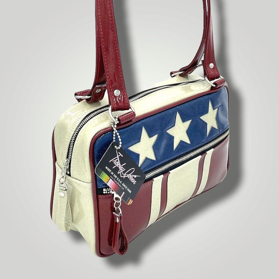 In stock! Stars and Stripes GTO Tote Bag - Leopard Lining