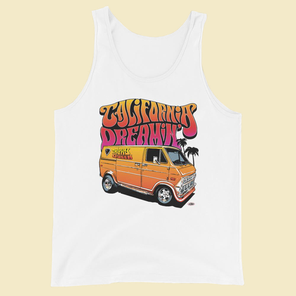 A classic, all-purpose unisex tank. A timeless classic intended for anyone looking for great quality and softness. 100% combed and ringspun cotton Tri-blends are 50% polyester/25% combed/25% ringspun cotton/rayon, Side-seamed and wide range unisex sizing this Trophy Queen California Dreamin' Logo by American Artist Jason Cruz unisex tank will keep you looking and feeling cool.
