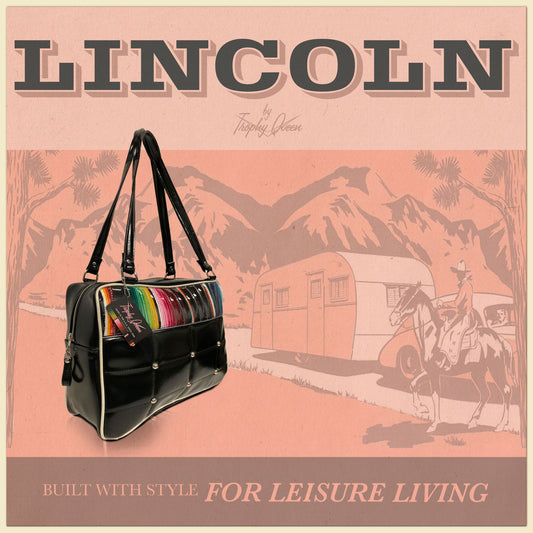 Lincoln Features: Handcrafted in California Dimensions: 13" x 8" x 4" 25" Straps (Approx.) with Nickel Hardware Comes with an Extra Set of Replacement Straps! Inside Zipper Pocket (With Serial Number Inside) Inside Open Divided Pocket Inside Trophy Queen Label Vinyl Zipper Pull Nickel Feet Ships from California Made to Order - Please Allow 3-4 Weeks to Ship